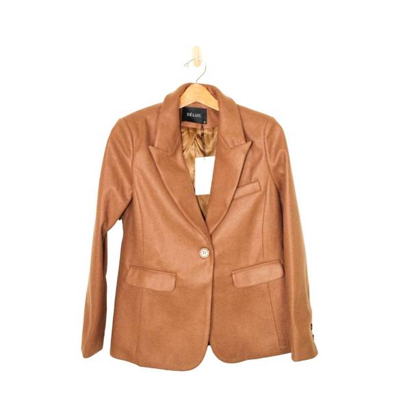 NEW DELUC women's napoli blazer in caramel - Picture 1 of 1
